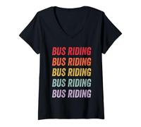 Women's Bus Riding V-Neck T-Shirt