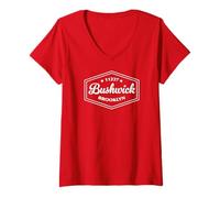 Women's Bushwick Brooklyn NY 11237 Hexagonal Emblem Design V-Neck T-Shirt