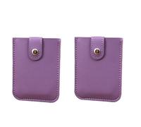 Women's Business Card Holder with Slots, 2 Pieces, Pull-Out Card Holder, Wallet with Pull-Out Credit Card Holder, Stackable Bank Card Holder with Business Card Case Women, purple, standard size
