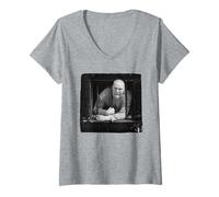 Womens Buster Bloodvessel Bad Manners Two-Tone Ska Virginia Turbett V-Neck T-Shirt