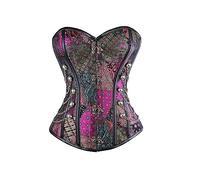 Women'S Bustier Corset Top - Women Corset Sexy Party Dressing Slim Body Shaper Strapless Overbust Boned Upcorset Bustier Overbust Corset For Party Costumes,Purple,S