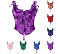 Women's Bustiers Corset Victorian Overbust Elegant Baroque Waist Trainer Corsets Bodice Medieval Renaissance Lace Up Waist Cincher Vest Camisole Crop Top Tank Tops Shapewear Halloween Costume