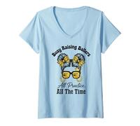 Women's Busy Raising Ballers All Practice All The Time V-Neck T-Shirt