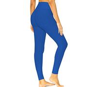 Women's Butt Life Anti-Cellulite Leggings Textured Workout Sport Tights High Waisted Yoga Pants Blue L