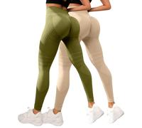 Womens Butt Lifting Leggings| Scrunch Bums Leggings 2 Pack| Smile Contour High Waist Tights| Ruched Butt Tights| Tummy Control Booty Pants| Gym Sports Pants| Skinny Cycle Trousers For Ladies