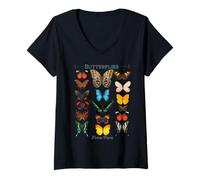 Women's Butterflies from Peru Colorful Rainforest Art V-Neck T-Shirt