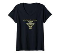 Women's Butterfly Buddha V-Neck T-Shirt