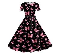 Women's Butterfly Dress A-Line Short Sleeve Women Prom Dress Attractive Prom Dresses Party Dresses Dress, S12, S