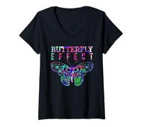 Women's Butterfly Effect Butterfly Chaos Theory V-Neck T-Shirt
