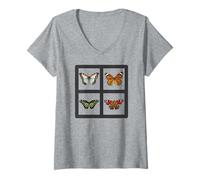 Women's Butterfly Four Beautiful Butterflies V-Neck T-Shirt