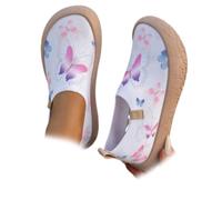 Women's Butterfly Print Slip On Shoes Walking Sneakers | Fashion Breathable Mesh Slip On Shoes Soft Platform Sole Non Slip Casual Sneakers