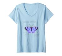 Women's Butterfly Vintage Retro Blueprint Lepidopterology Gift V-Neck T-Shirt