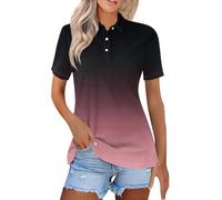 Women's Button Up Tops, Short Sleeve | Summer Lightweight Modern Western Blouse, Plain Basic Work Construction, Ladies Office Top Pink 3XL