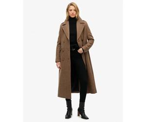 Women's buttoned wool blend coat Superdry Marron S