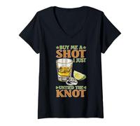Womens Buy Me A Shot I Just Untied The Knot Divorce Party V-Neck T-Shirt