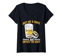 Womens Buy Me A Shot I Just Untied The Knot Divorce Party - V-Neck T-Shirt
