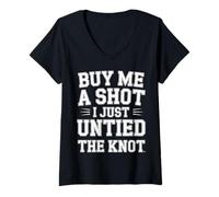 Womens Buy Me A Shot I Just Untied The Knot Divorce Party - V-Neck T-Shirt