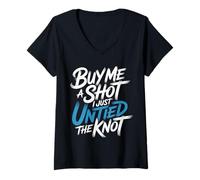 Womens Buy Me A Shot I Just Untied The Knot Divorce Party - V-Neck T-Shirt