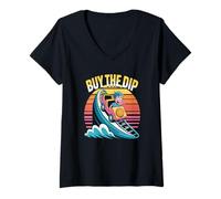 Womens Buy The dip Bitcoin Strategy Trading HODL Wealth Bitcoin V-Neck T-Shirt