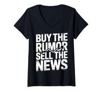 Womens Buy The Rumor Sell The News Crypto Trading Strategy - V-Neck T-Shirt