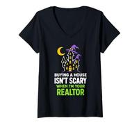 Womens Buying a House Isn’t Scary When I’m Your Realtor V-Neck T-Shirt