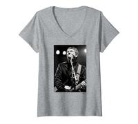 Women's Buzzcocks Pete Shelley Live Paris by Phil Nicholls V-Neck T-Shirt
