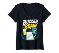 Women's Buzzer Brain Trivia Game V-Neck T-Shirt