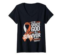 Womens by The Grace God Multiple Sclerosis Awareness Month V-Neck T-Shirt