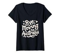 Women's Bye, Moving to Australia V-Neck T-Shirt
