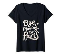 Women's Bye, Moving to Paris V-Neck T-Shirt