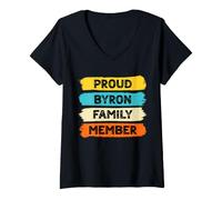 Women's Byron Surname Proud Family Member Byron V-Neck T-Shirt