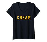 Women's C.R.E.A.M. - Cash Rules Everything Around Me Rap Hiphop V-Neck T-Shirt