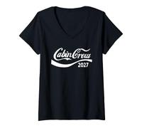Women's Cabin Crew 2027 Vacation Mountain Family Trip Matching Camp V-Neck T-Shirt