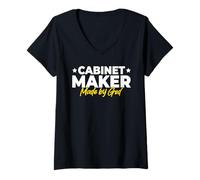 Women's Cabinet Maker Made By God V-Neck T-Shirt
