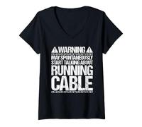 Women's Cable Installer Start Talking V-Neck T-Shirt
