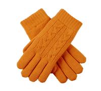 Women's Cable Knit Gloves - PUMPKIN / ONE