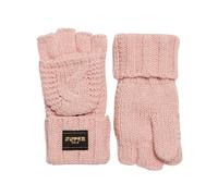 Women's cable knit gloves Superdry Pink One size
