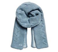 Superdry Women's Vintage Cable Scarf (Soft Blue Tweed)