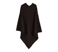 Women's Cable Knit Wool Poncho Gant Marron TU