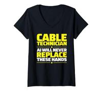 Women's Cable Technician Never Replace V-Neck T-Shirt