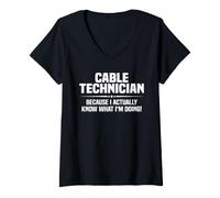 Women's Cable Technician What I'm Doing V-Neck T-Shirt