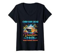 Womens Cabo San Lucas Family Vacation 2025 Matching Group Summer V-Neck T-Shirt