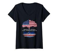 Womens Cabo Verde: American Raised Cape Verdean Roots | Kriol V-Neck T-Shirt