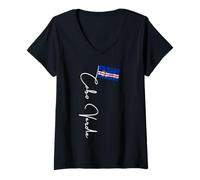 Womens Cabo Verde Flag Pride Verdian Cape Verde V-Neck T-Shirt