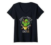 Women's Cactus Love Pun You and Me Cacti Succulent Gardener Gift V-Neck T-Shirt