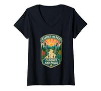 Women's Cadence and Poles Nordic Walking Trail Rhythm V-Neck T-Shirt