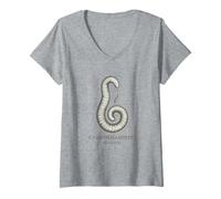 Womens Caenorhabditis Elegans C Elegans Scientific Illustration V-Neck T-Shirt