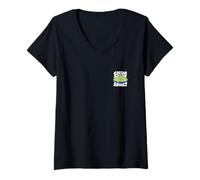 Women's Caesar Salad Minimalist Badge Patch V-Neck T-Shirt
