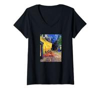 Womens Cafe Terrace at Night Doctor Visit V-Neck T-Shirt