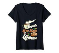 Womens Cafecito Pan-Dulce y Chisme Funny Latina Hispanic Mexican V-Neck T-Shirt
